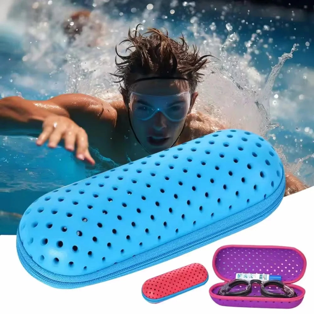 EVA Soft Swimming Glasses Organizer Protector Glasses Case Swimming Gear Breathable Drainage Hole Portable Goggles Cover Vue