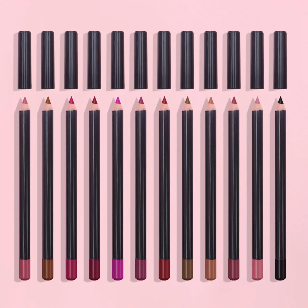 10sets Lip Liner 6Pcs Private Label Cosmetics Lipliner Waterproof Lip Pencils Matte Waterproof Colorful Silk Lipstick Pen Bulk Vue