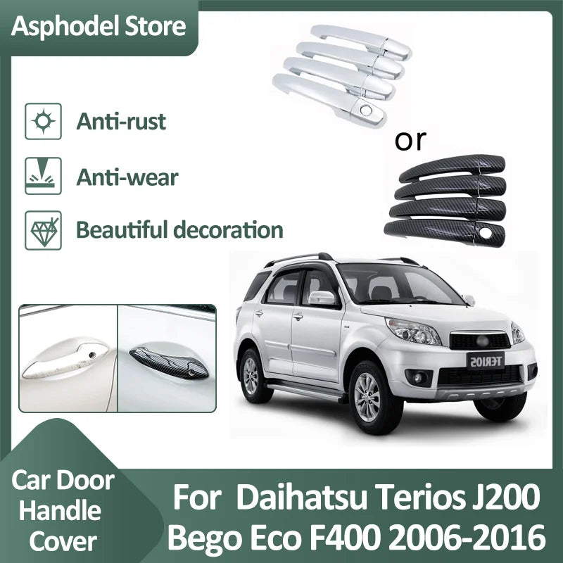 Chrome Door Handle Covers for Daihatsu Terios J200 F400 2006–2016 Door Handle Cover Trim Vue