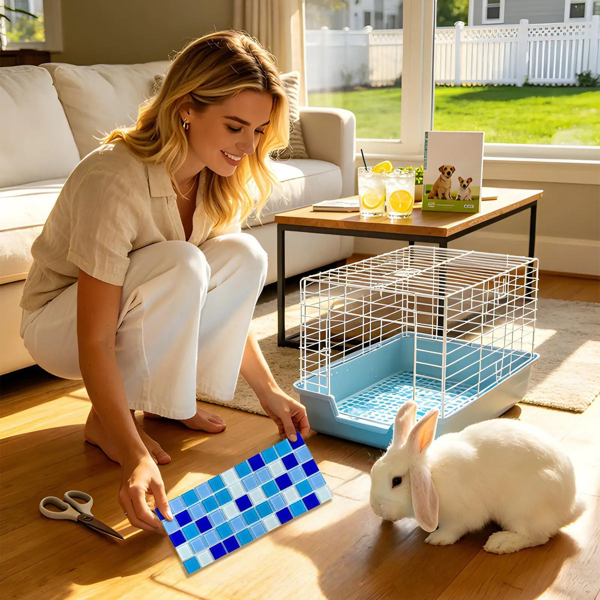 Portable Cooling Mat for Bunny Scratch Resistant Pet Sleeping Cushion for Dwarf Hamster Ferrets Squirrel Hedgehog Chinchilla Vue