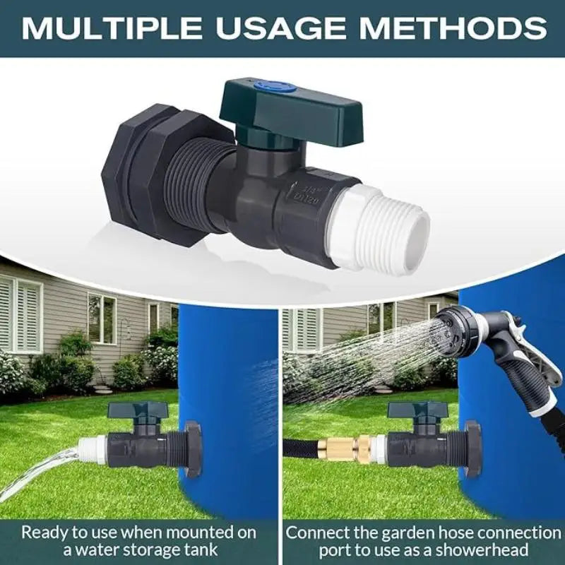 1 Set Rain Bucket Spigot Kit 34 Inch Valve Diverter for Efficient Home Garden Rainwater System DIY Projects Vue