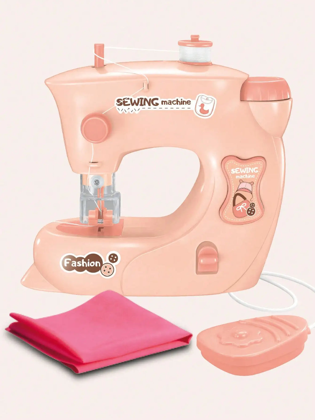 Electric Sewing Machine Toy, Mini Diy Simulation Sewing for Girls Kids 3+ Easy Beginners Toys Play Home Parenting Vue Pink