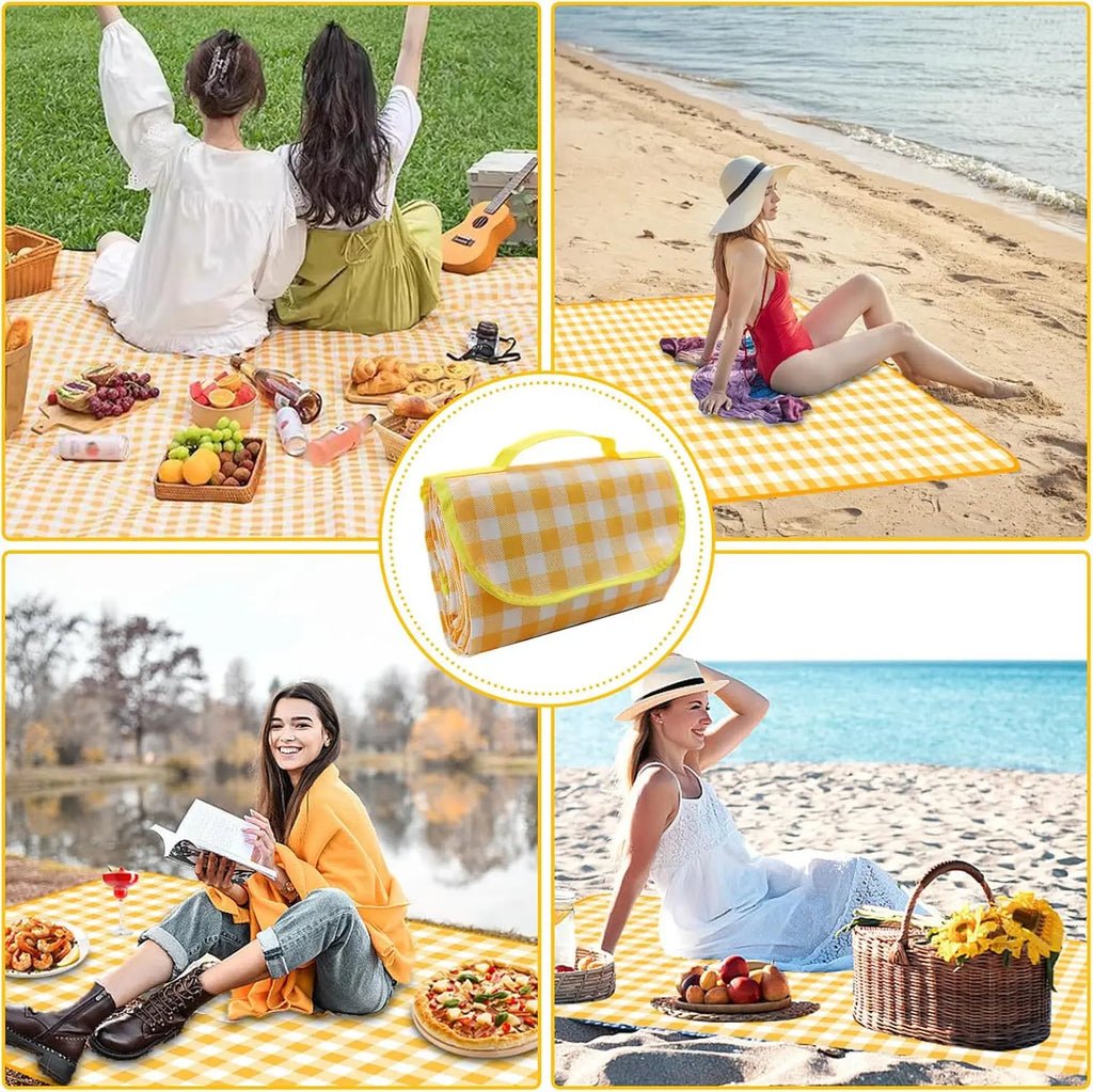 1-4PCS Foldable Portable Picnic Blanket Outdoor Beach Mat Camping Ground Pad Waterproof Lightweight Sandproof for Park Hiking Vue