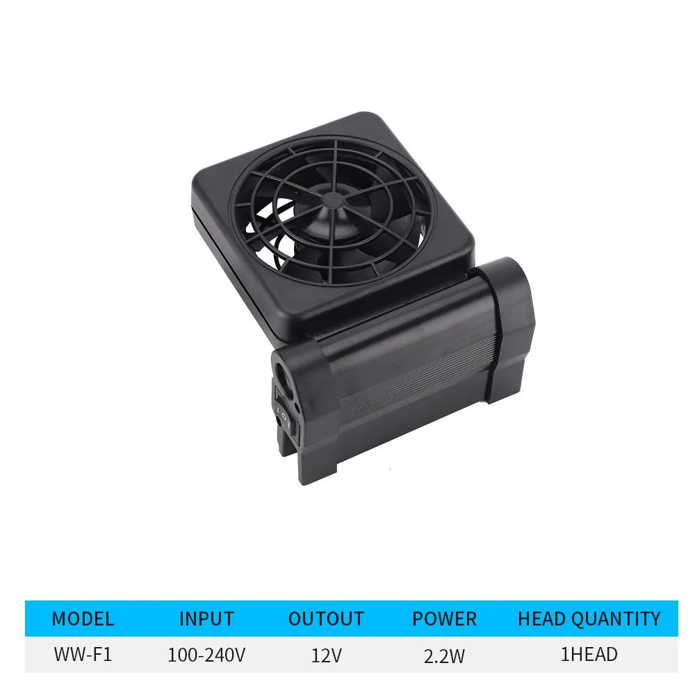 1-6 Heads 100V-240V Aquarium Cooling Fan Adjustable Aluminum Alloy Fish Tank Cooling Fan for Aquarium Fish Tank Chillers 어항 히터 Vue WW-F1 EU Plug