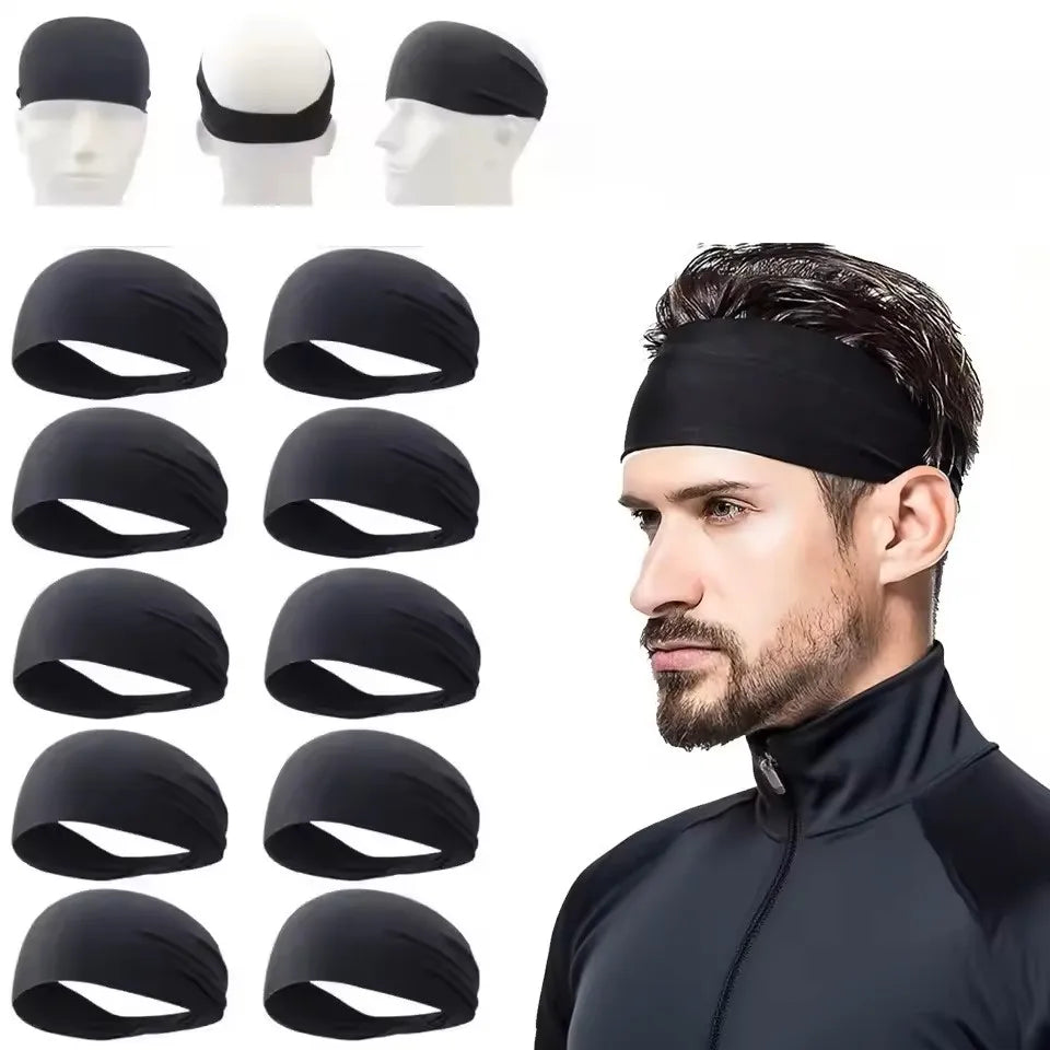 Sport Headband Fitness Sweat Bandage Head Hair Band Tennis Yoga Absorb Sweat Head Band Basketball Running Sweatband Women Men Vue