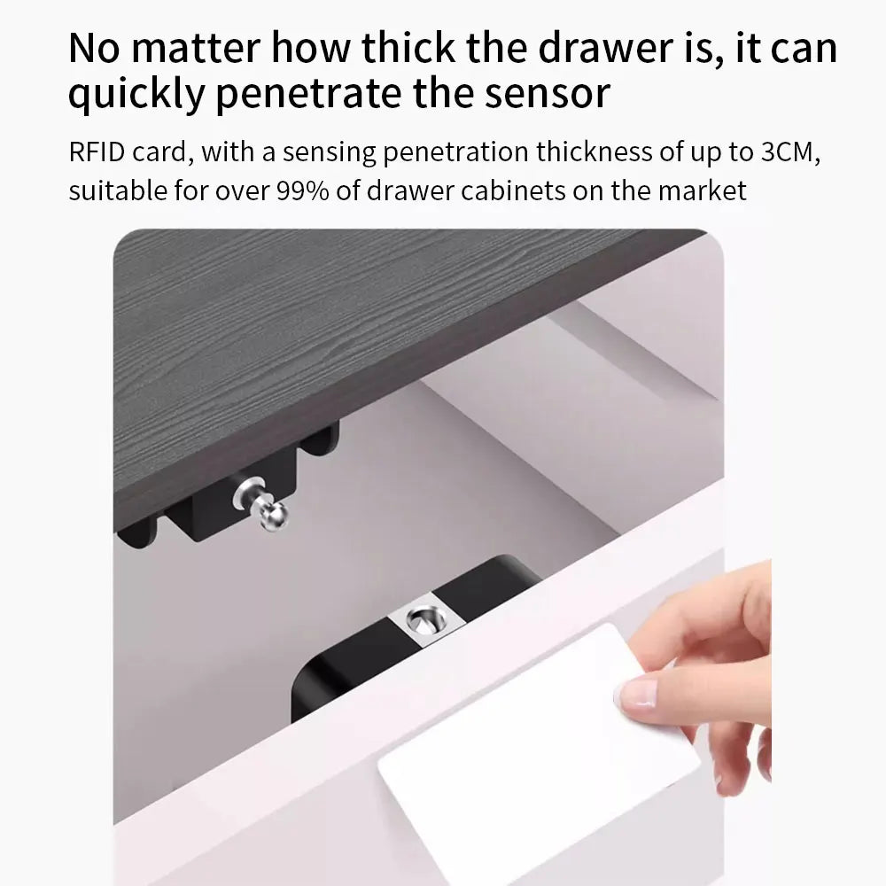 Support Tuya App Bluetooth Cabinet Drawer Invisible Electronic Lock 13.56M RF Card Smart Drawer Lock Keyless Vue