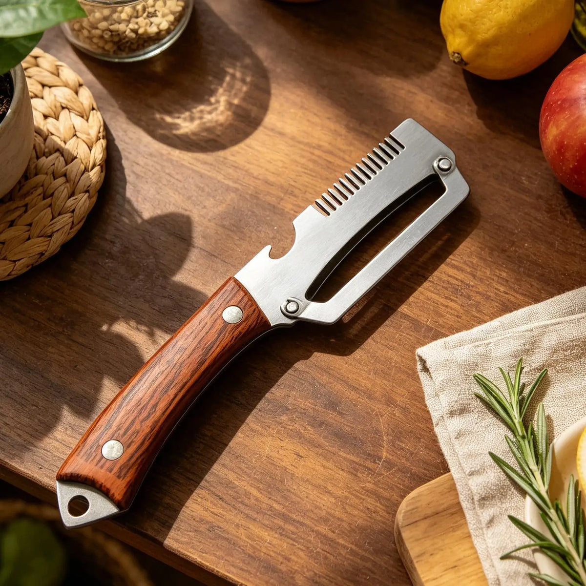 Stainless Steel Non-Slip Multifunctional Vegetable Peeler, Portable Fruit & Potato Slicer for Carrots, Cucumbers & Kitchen Use Vue