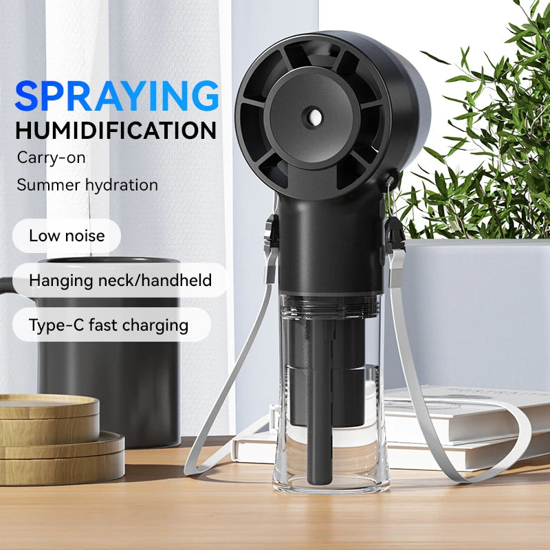 HOMEFISH Handheld Misting Fan Portable Mister Rechargeable Spray