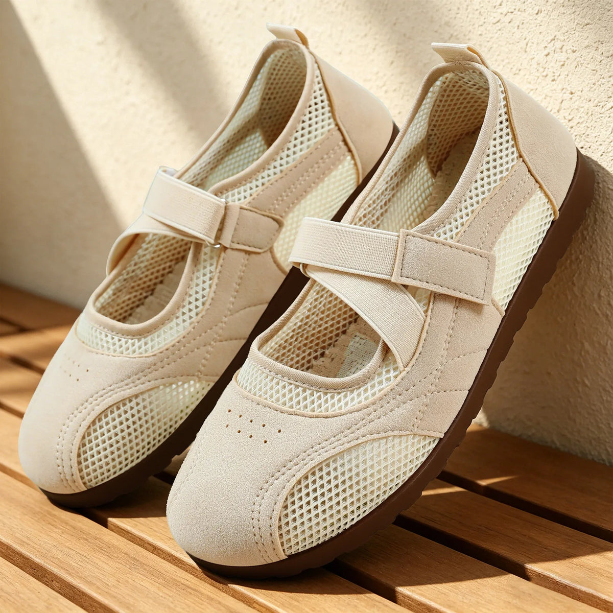 Women's Mary Jane Ballet Flats | Velcro Soft Sole Casual Shoes Mary Jane Flats Vue