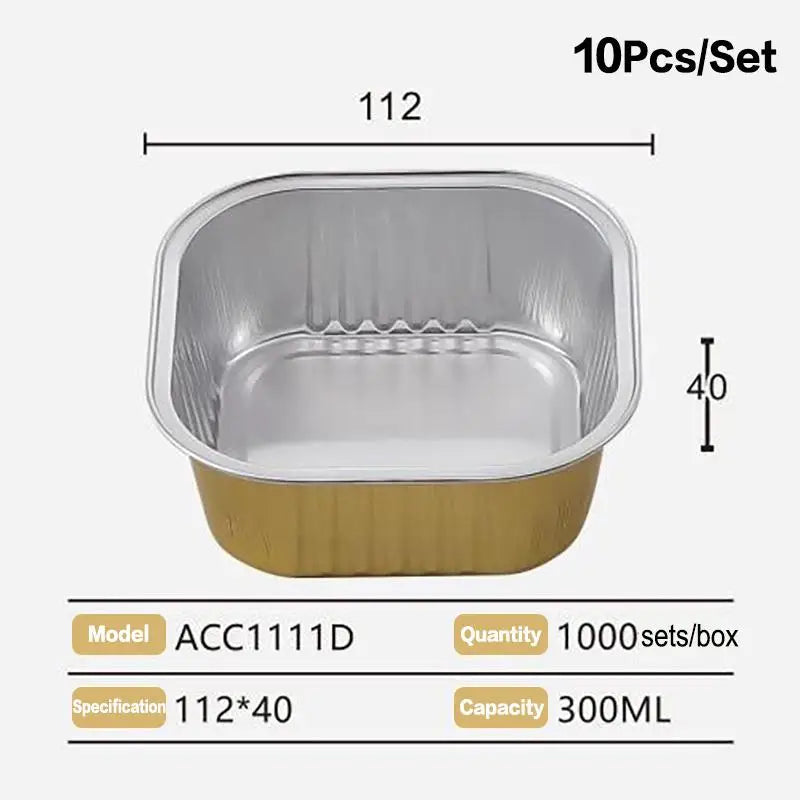 CC11Aluminum Foil Lunch Box Gold Sealed Disposable Takeaway Packaging Vue A1
