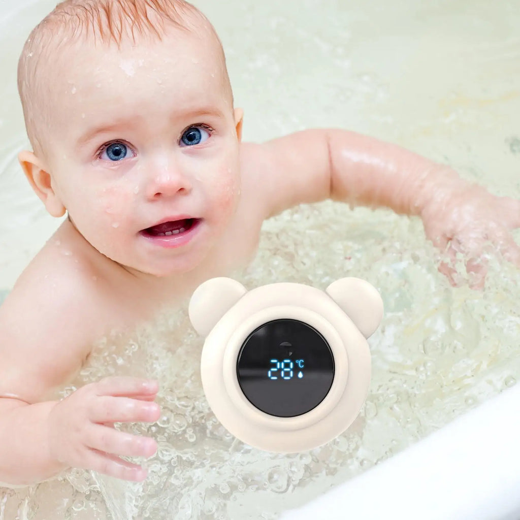 7.5x3x8cm Safe Baby Bath Water Thermometer with LED Display Bathtub Temperature Tool for Toddler Nursery Pediatric Indoor Travel Vue