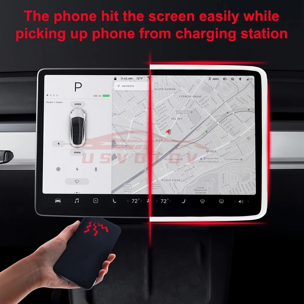 For Tesla Model 3 Y Silicone Protective Frame Edge Cover Central Control Accessories Navigation Screen Protector Interior Trim Vue