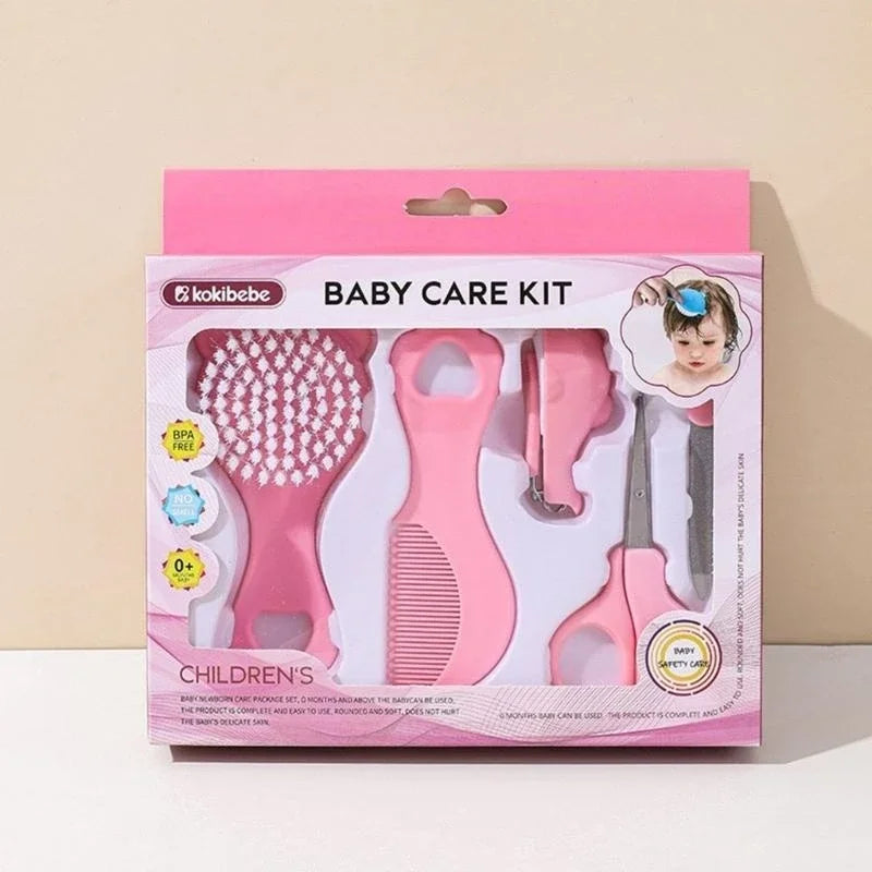 5 Piece Grooming Set Cartoon Design Gentle Hair Brush Safe Baby Care Essential Kit Bristle Soft Infant Comb Vue