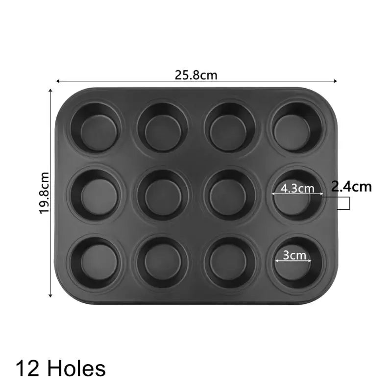48 Holes Round Muffin Cake Pan Cupcake Mold Non Stick Baking Dishes Vue 12 Holes