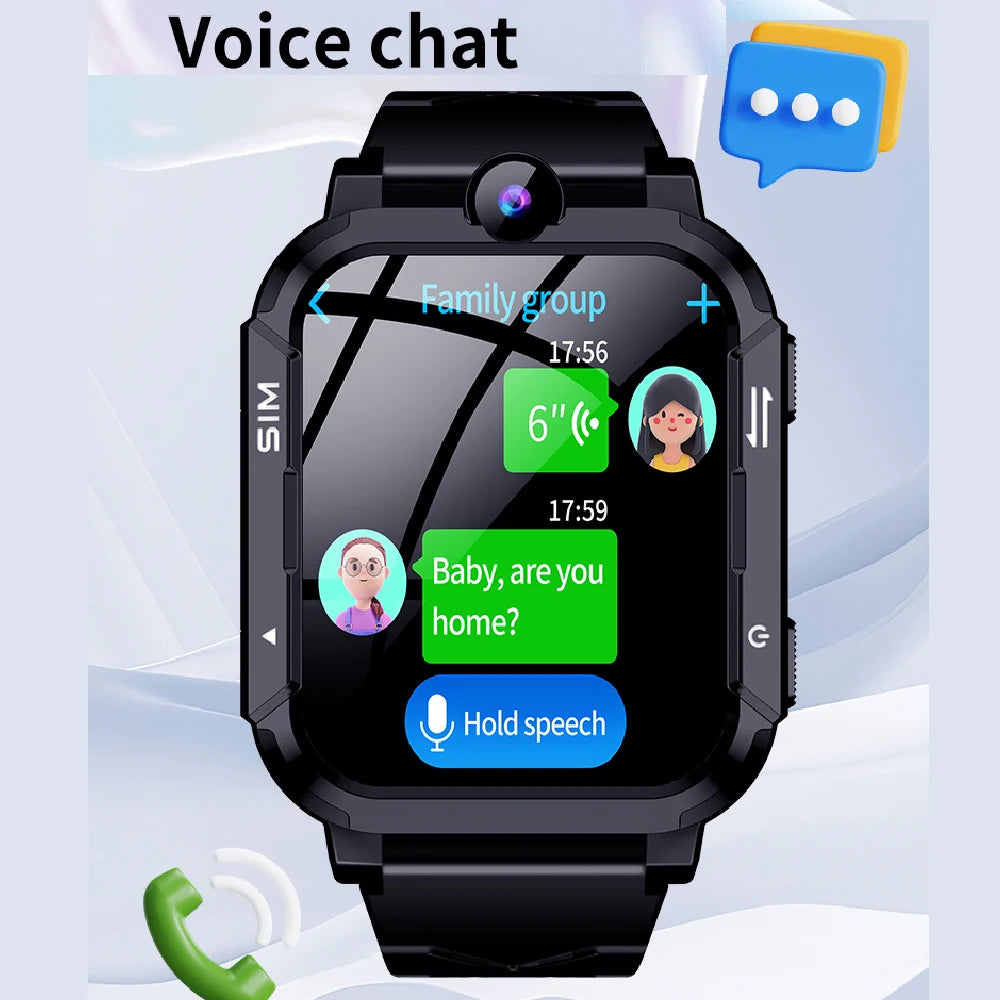Children Smart Watch 4G GPS WiFi Location Tracker Video Call Voice Monitor SOS Alert Kids Smartwatch Boy Girl Birthday Gift Vue