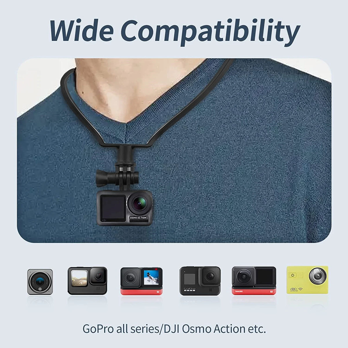 Neck Hold Mount Lanyard Strap for GoPro 11 10 9 8 7 6 5 Action Camera and Phone Video Shooting Smartphone Selfie Neck Holder Vue