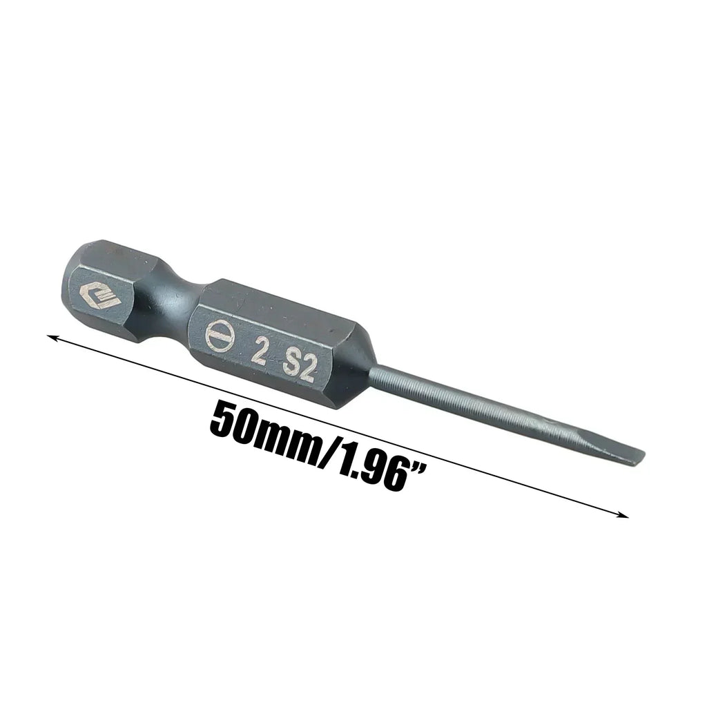 50mm Magnetic Flat Head Screwdriver Bit | 1/4" Hex Shank Screwdriver Bit Vue