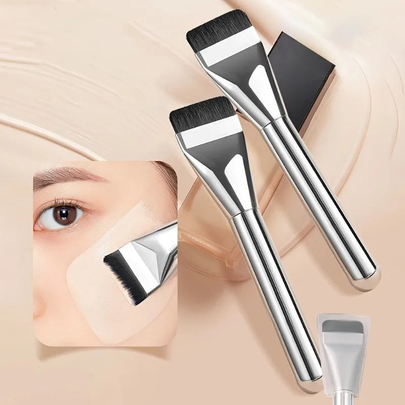 2PCS Ultra-Thin Foundation Brush - Flat Head Vegan Bristles for BB Cream/Concealer/Foundation, Streak-Free Application Vue Default Title