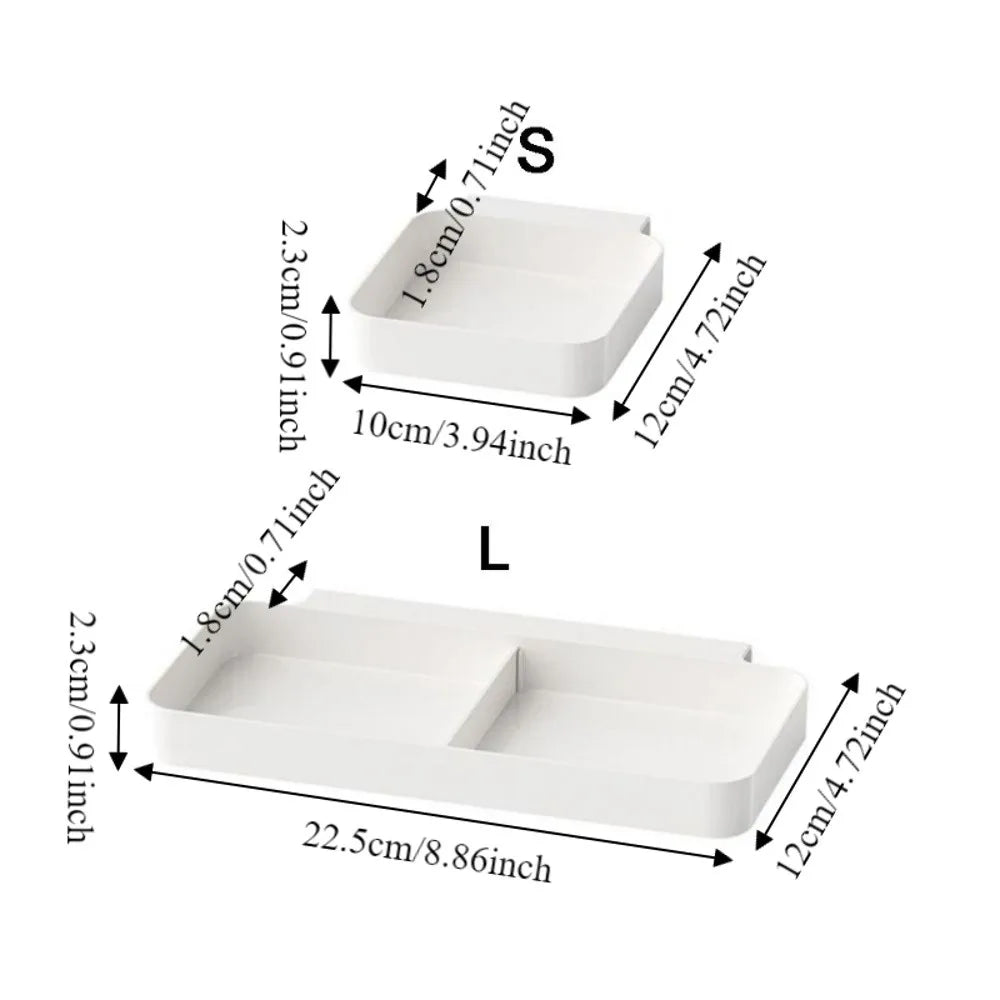 4PCS Plastic Hanging Storage Box Wall Mounted with Dividers Cosmetics Storage Box Space Saving Stationery Storage Box Vue