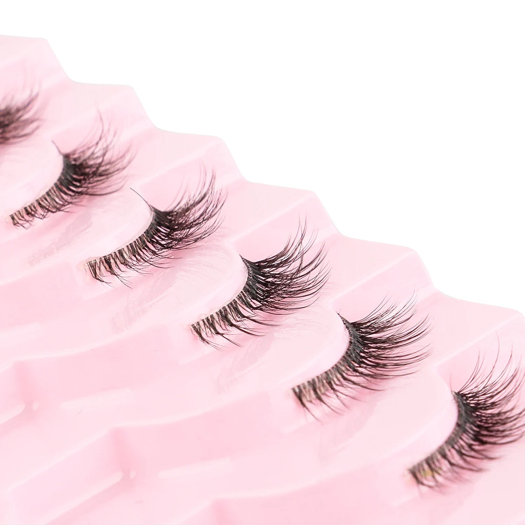 5/10 Pairs Cat Eye Lashes Natural Look Invisible Band Eyeash Fluffy Soft Half Fake Eyelashes Natural Half Lashes Faux Cils Makeu Vue