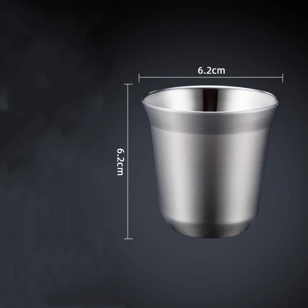 Summer Espresso Mugs Insulated Double Wall Beer Cups Small Capacity Vue Silver