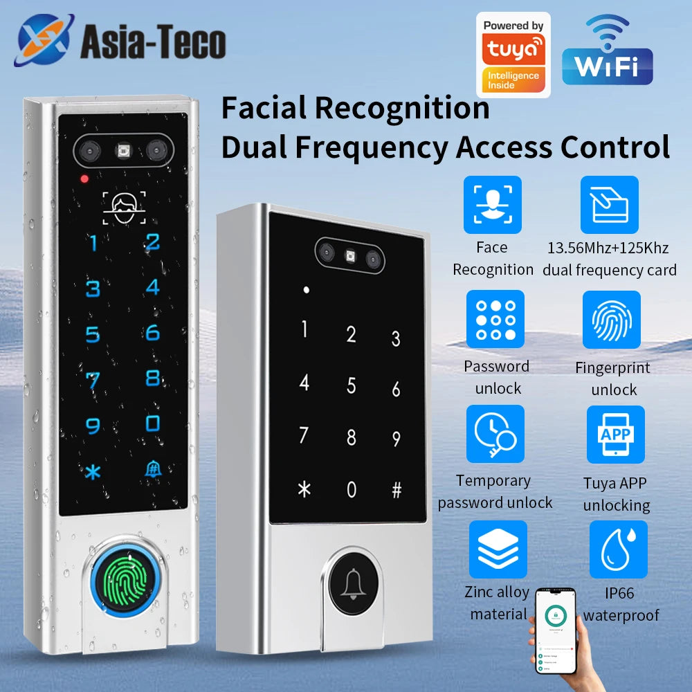 support tuya app Wifi 125KHz13.56MHZ RFID Access Control Reader Facial Recognition Biometrics Fingerprint Wiegand Access Control Vue VF4 EM MF wifi