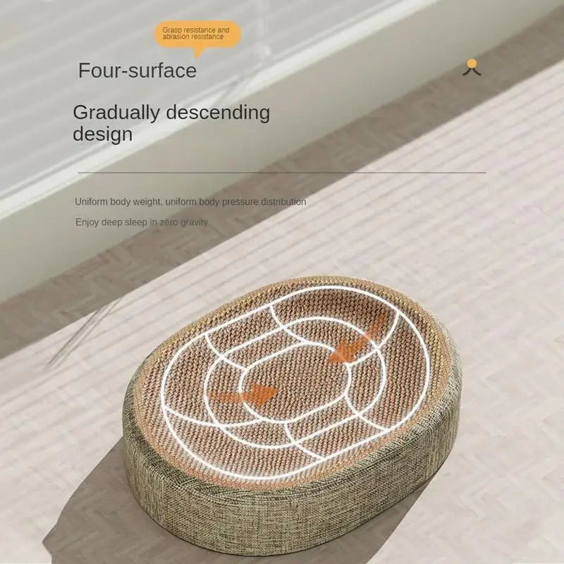 2in1 Cat Scratching Board Protect Furniture Grinding Claw Toys Oval Sisal weaving Wear-resistant Cat Nest Cat Accessories Vue