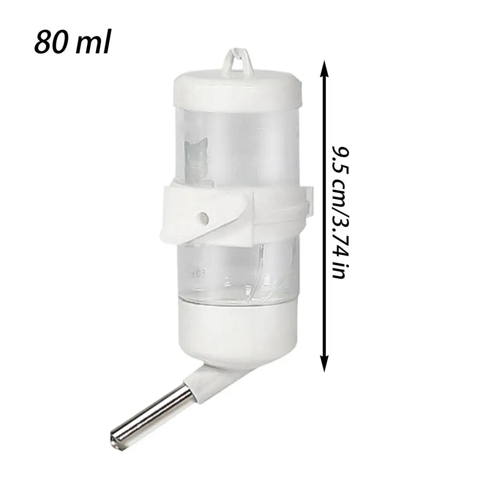 80ml Hamster Drinker Water Bottle Dispenser Feeder Hanging Guinea Pig Squirrel R abbit Pet Drinking Fountain Accessories Vue White