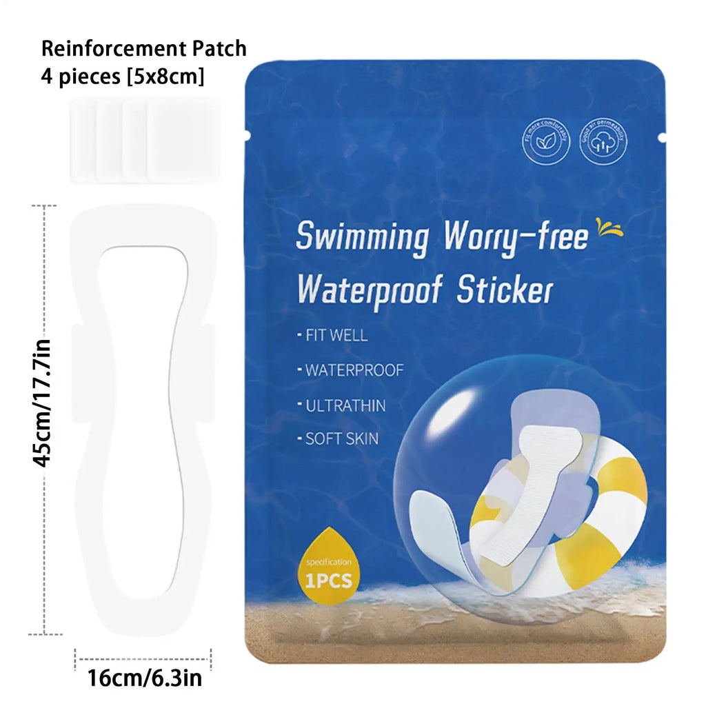 PU Waterproof Period Swim Pads for Teens Soft Invisible Sticker Women Swimming Pad Reusable for Shower Swimsuits Sports Vue