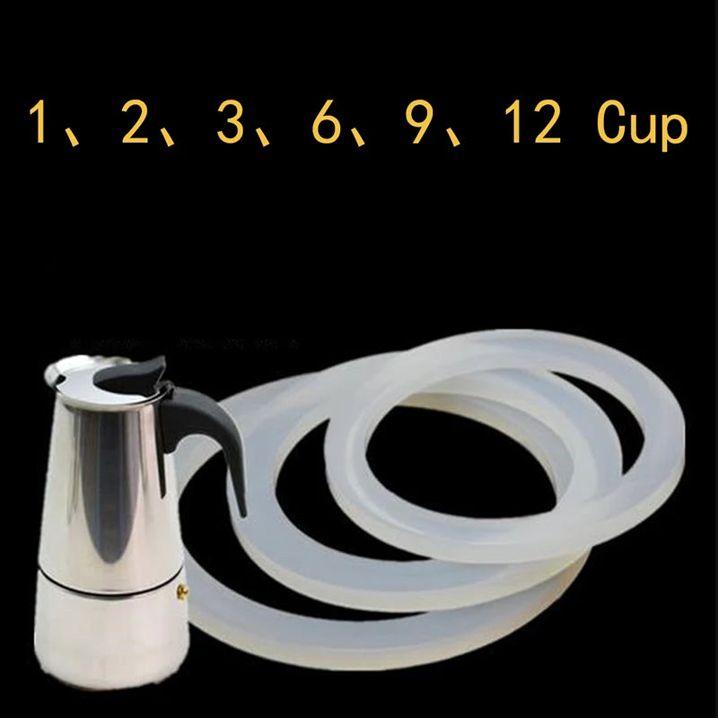 2Pcs Coffee Pot Washer 3mm Thickness Gasket Ring Silicone Coffee Pot Seal Ring Coffee Makers Accessories Vue