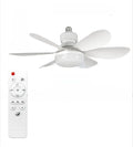 Ceiling Fan with Light E27 52CM Fan Light with Remote Control Super Quiet Socket Ceiling Fan for Bedroom Kitchen Home Lighting Vue WHITE 6 40W