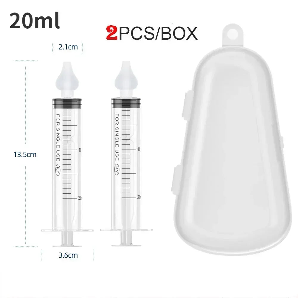 vvocci 2PcsBaby Nose Clean box 20ML Needle Tube Infant Baby Care Nasal Aspirator Cleaner Rhinitis Nasal Washer Baby Nose Cleaner Vue B250 2pcs 20ML Boxed