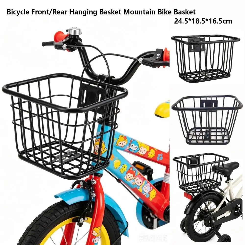 Easy Install Bicycle Rear Basket Metal Adjustable Bike Black Fixed Vue