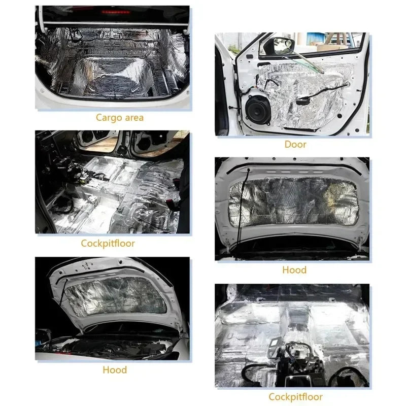 Automotive Thermal and Acoustic Insulation Insulating Mat 5mm 10mm Thick Aluminium Foil Heat Insulation Cotton Door Bonnet Vue