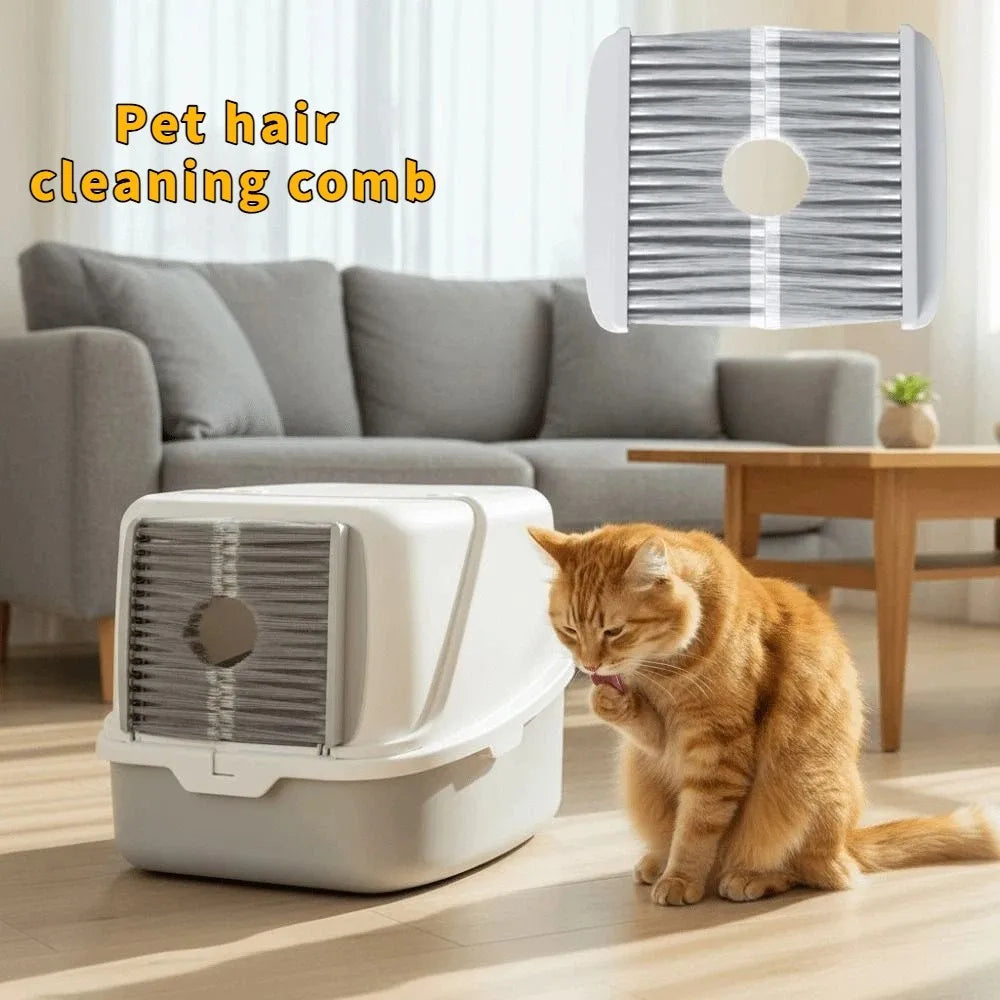 Effective Cat Floating Hair Door Professional Self-adhesive Pet Hair Removal Brush Multifunctional Litter Box Door Brush Vue