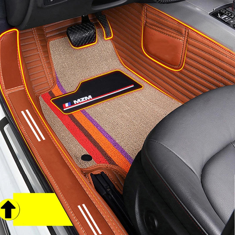 Custom Fit Car Special Floor Mats For Most 95% Car Models 5 Seats Full Carpet Leather Floor Mat Protection Interior Accessories Vue