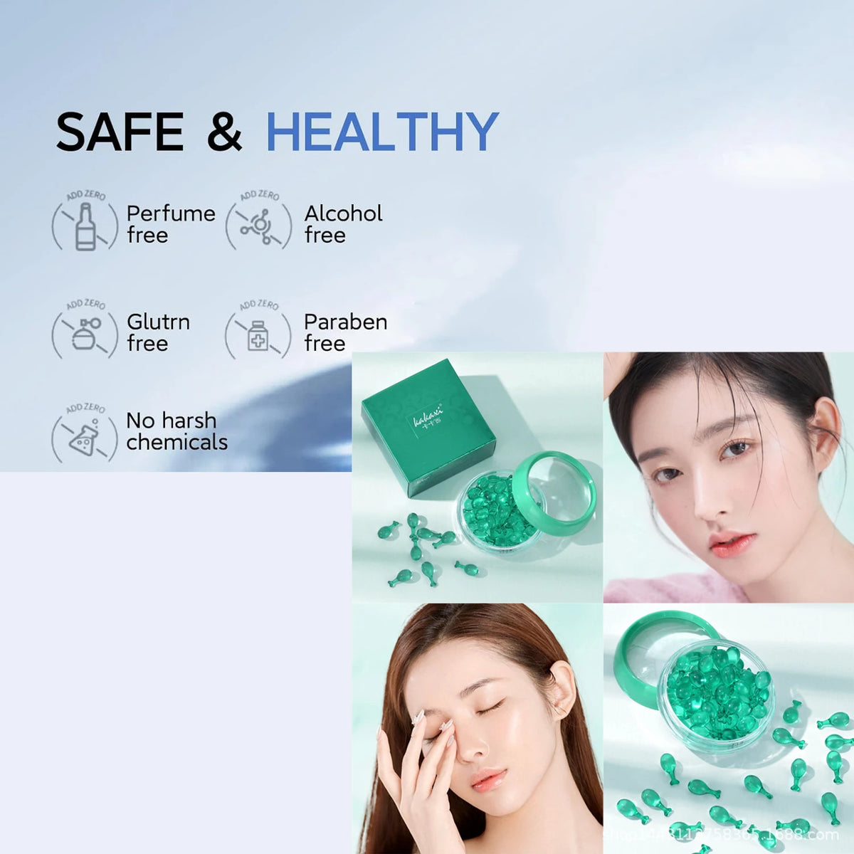 New Blue Copper Peptide Capsule Face Serum Wrinkle Remove Essence Tightens Night Moisturizing Radiant Rejuvenation Skin Care Vue