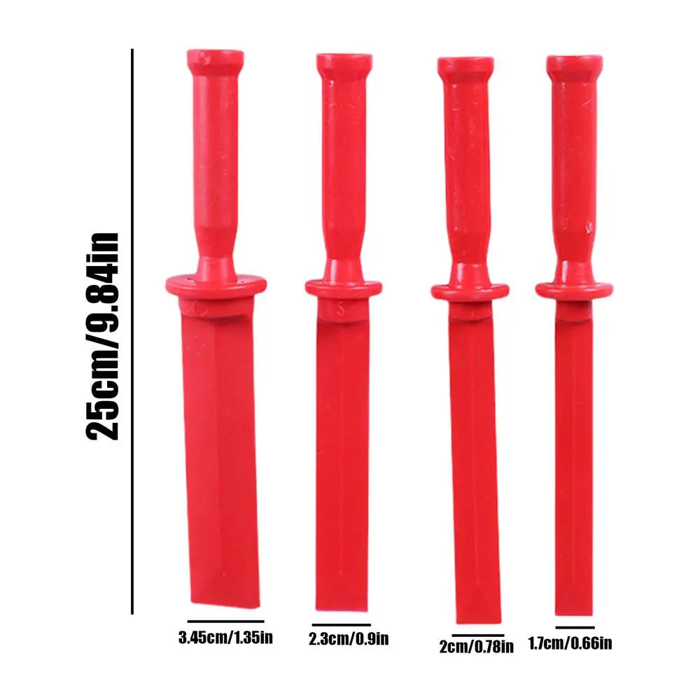 Tire Adhesive Remover Tool Wheel Weight Removal Tool Rim Adhesive Cleaning Chisel Scraper Set for Commercial Home Garage Vue Red 4pcs