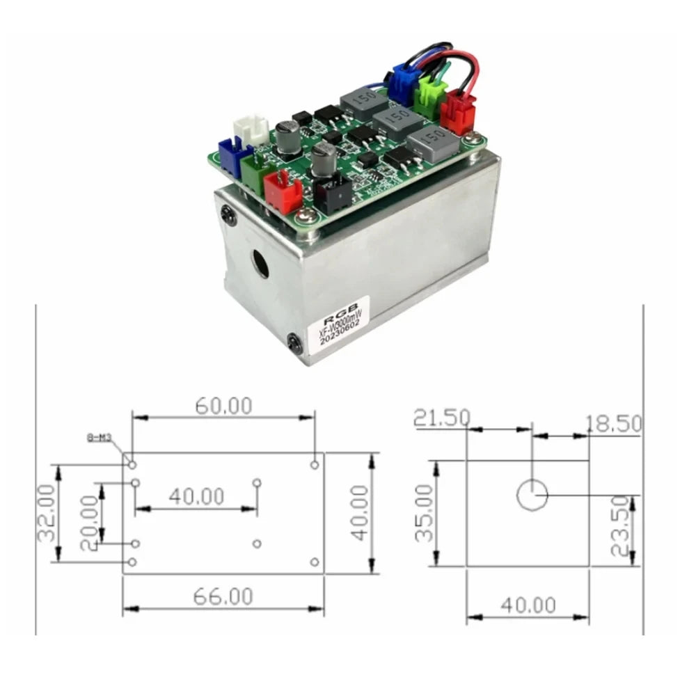 RGB 500mw/1W/2W/3W Red Green Blue Tricolor Synthetic White Full Color Laser Module TTL Vue