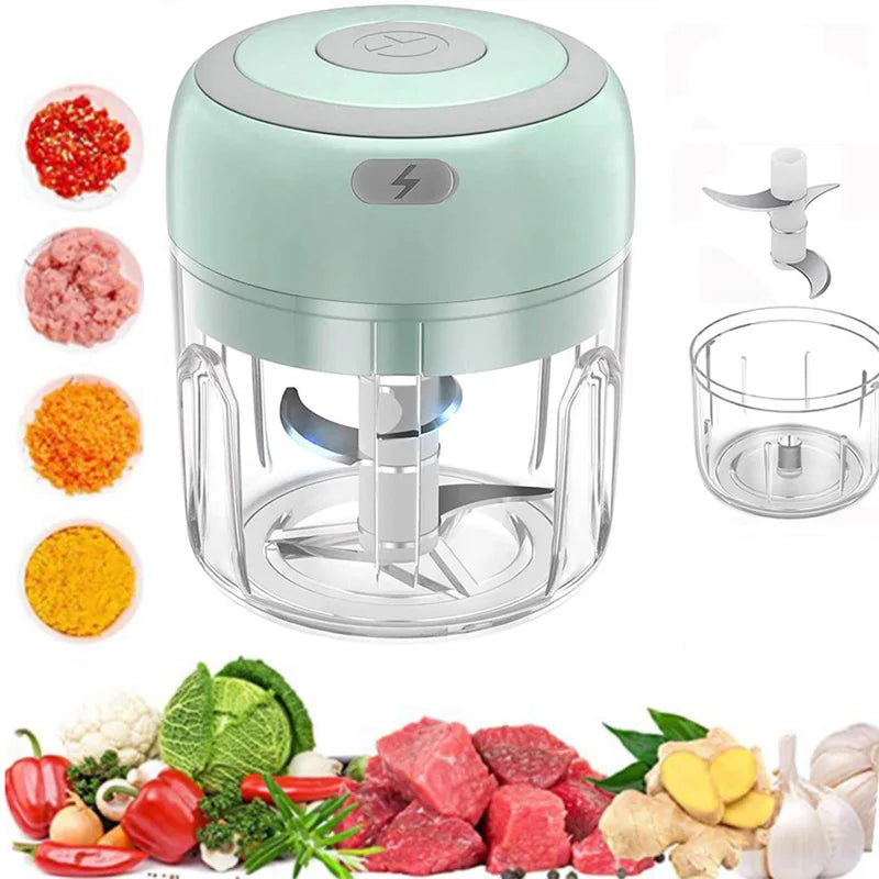 Electric Mini Garlic Chopper – 250ml Wireless USB Food Processor Mini Food Chopper Vue