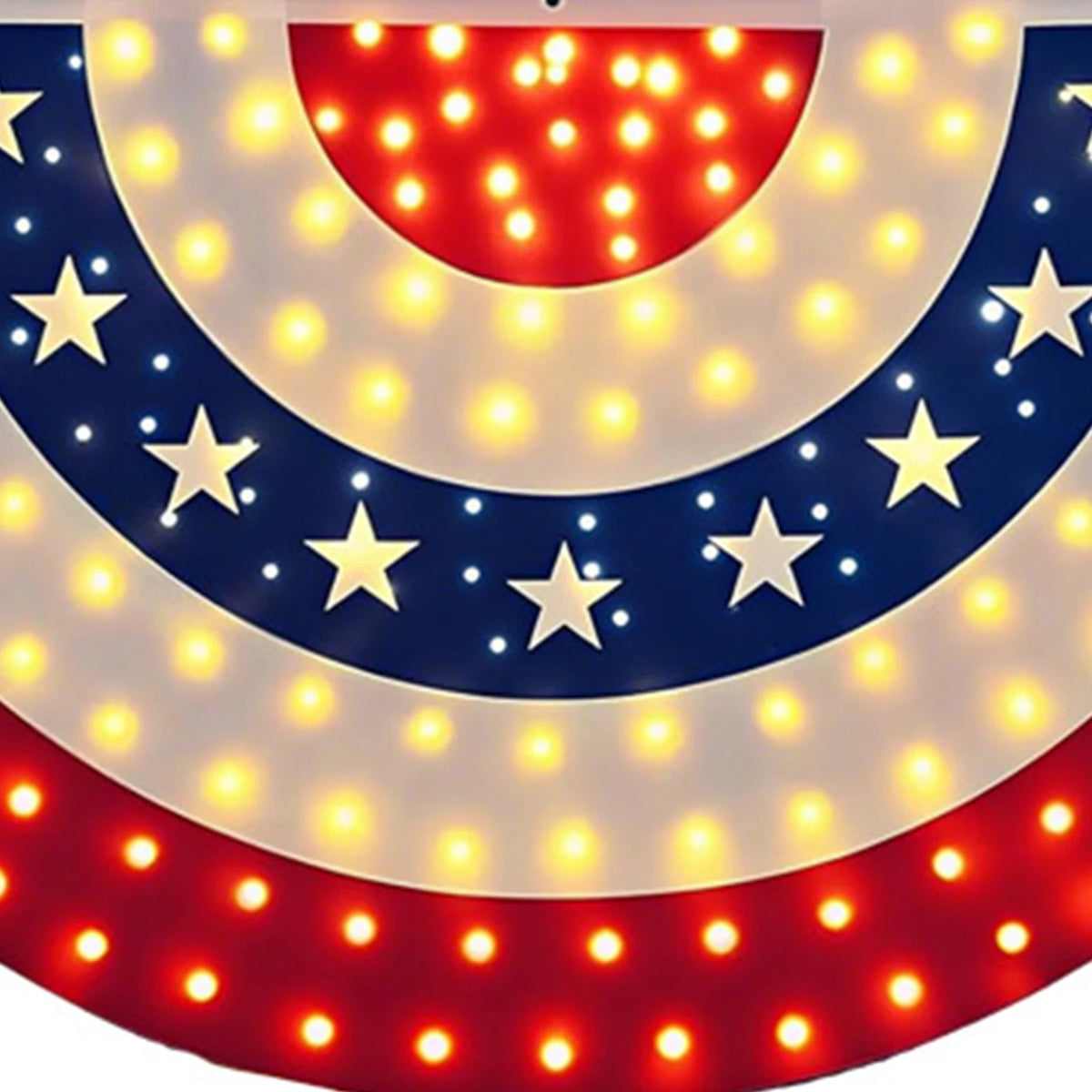 USA 250th Patriotic Bunting Banner with LED Lights | 3x6 Ft Patriotic Bunting Banner Vue