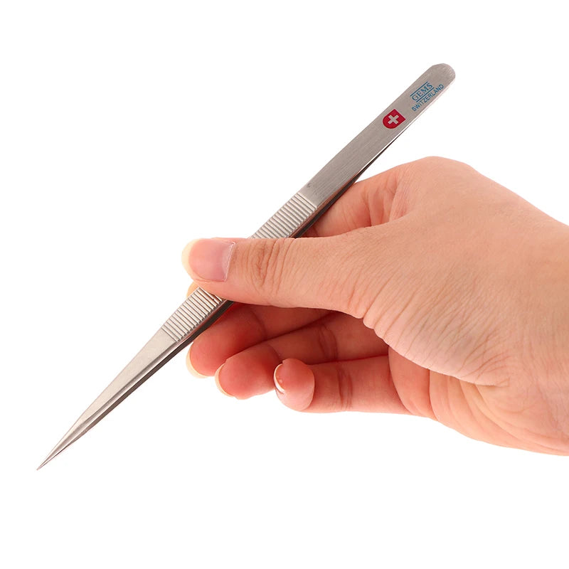 1PCS Stainless Steel Tweezers Jewelry Making Tool Concave Groove Diamond Adjustable Craft Tools For Jewelery Vue