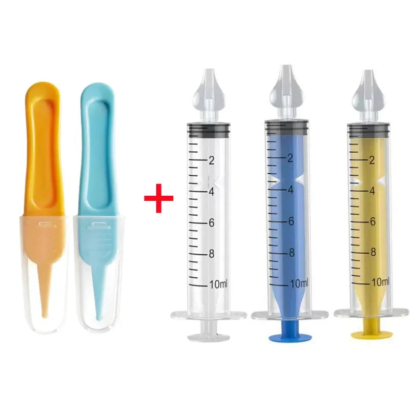 vvocci Nasal Professional Baby Aspirator with Nose Cleaning Tweezers Set Syringe Nasal with Tweezers for Newborn Infants Kids Vue B392 5PC Set A