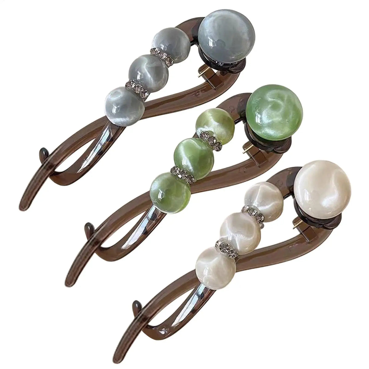 S Shape Elegant Twist Barrette Pearl Decor Non Slip Jaw Fashion Twist Clip Hair Barrettes Ponytail Holder Women Hair Accessories Vue