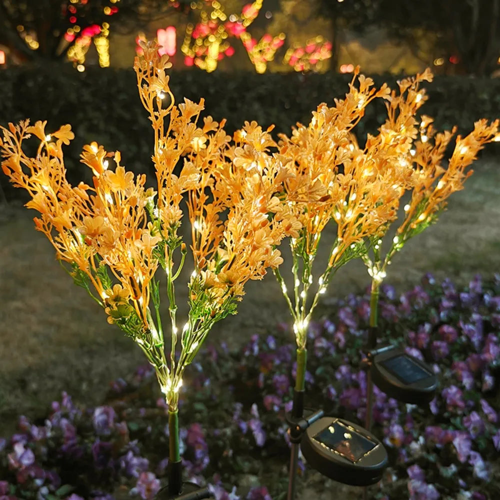 1PC Solar Powered Rapeseed Flower Garden Stake Lights Waterproof LED Pathway Lights for Outdoor Patio Yard Landscape Decor Vue