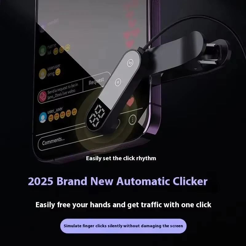 Screen Auto Clicker Simulated Finger Clicking For Smart Phone App Video Live Streaming Screen Touch Tripods Tapper Device Vue