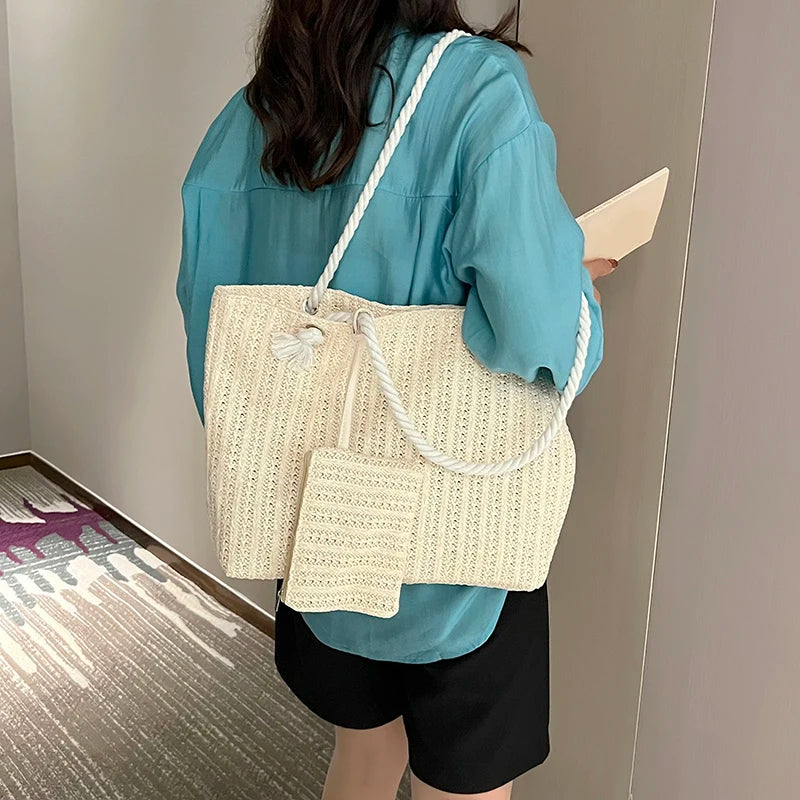 Fashion Large Capacity Straw Tote Bag Designer Women Handbags