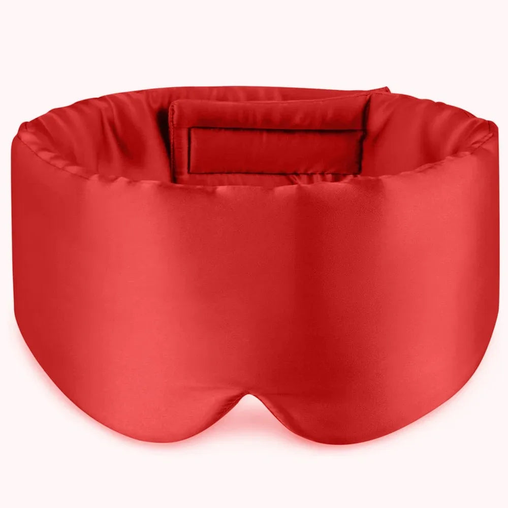 100 Mulberry Silk Sleeping Mask Eyepatch Blocking Light Eyemask Vue Red