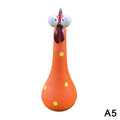 Quirky Big-eyed Chicken Figurine Colorful Polka Dot Resin Statue Long
