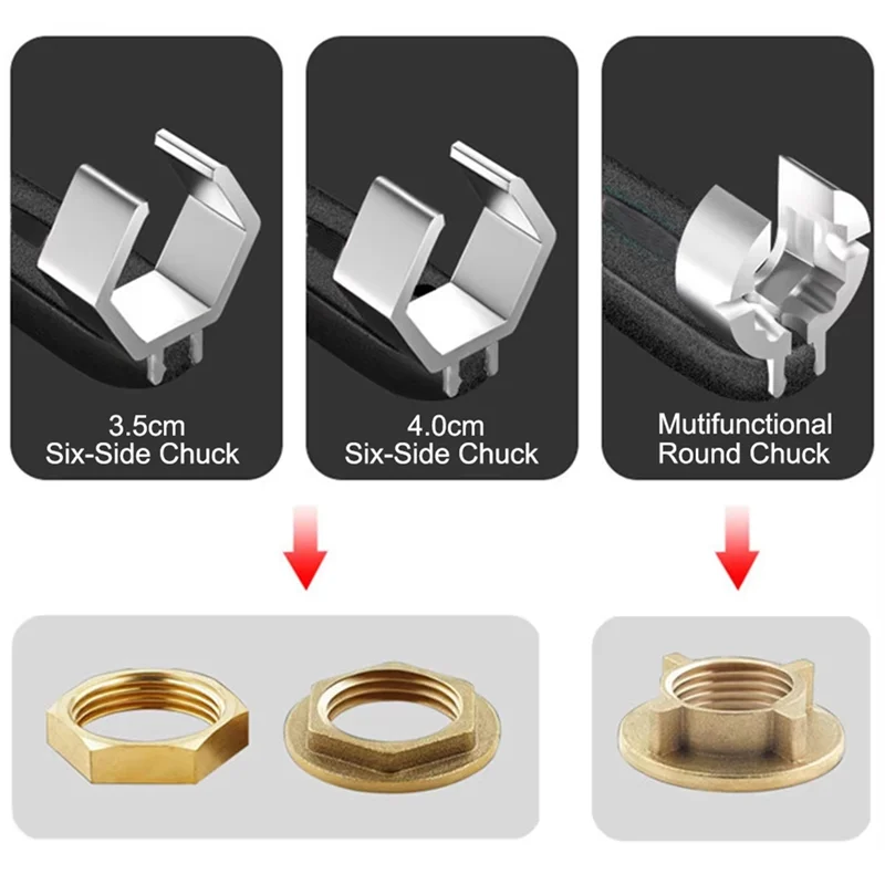 ABKW-Double-Ended Bath Wrench Set Adjustable Alloy Tool For 80Mm Water Pipe Multifunctional Vue